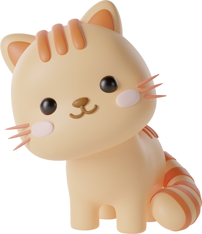 Cute cat 3d Illustration-19